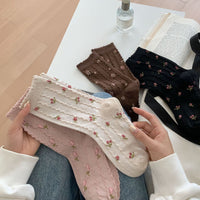 Lässige Socken Mit Blumenmuster