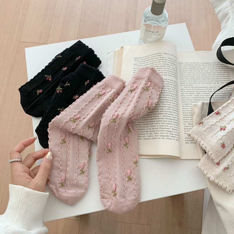 Lässige Socken Mit Blumenmuster