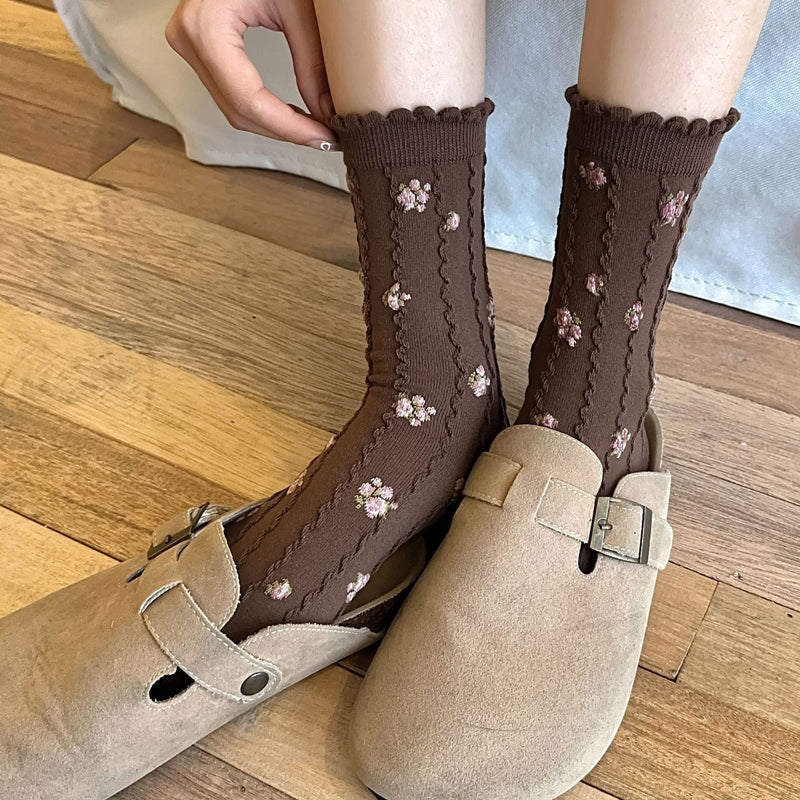 Lässige Socken Mit Blumenmuster