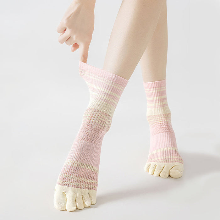 Gestreifte Und Bunte Fünf-Zehen-Socken