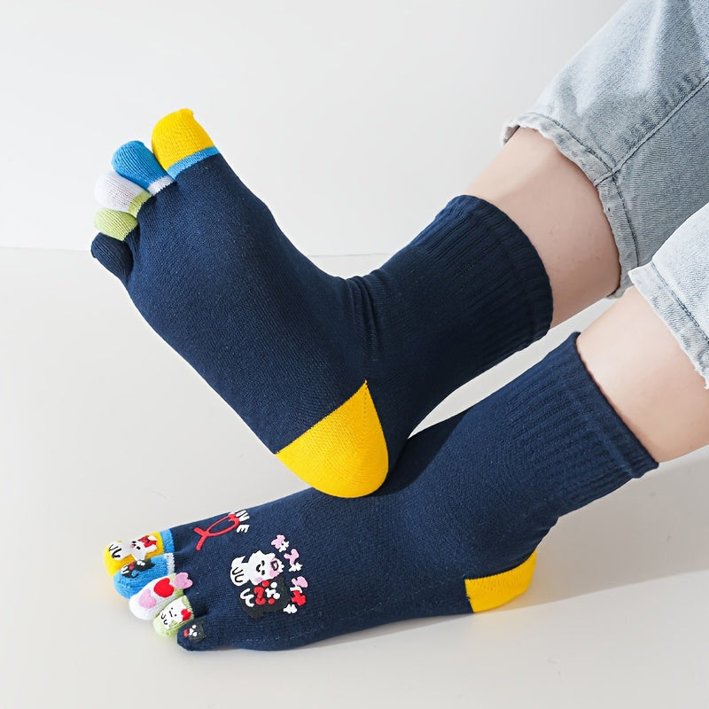 Cartoon-Socken Mit Fünf Zehen