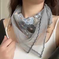 Vintage-Schal Mit Blumenstickerei