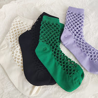 Einfarbige Durchbrochene Socken
