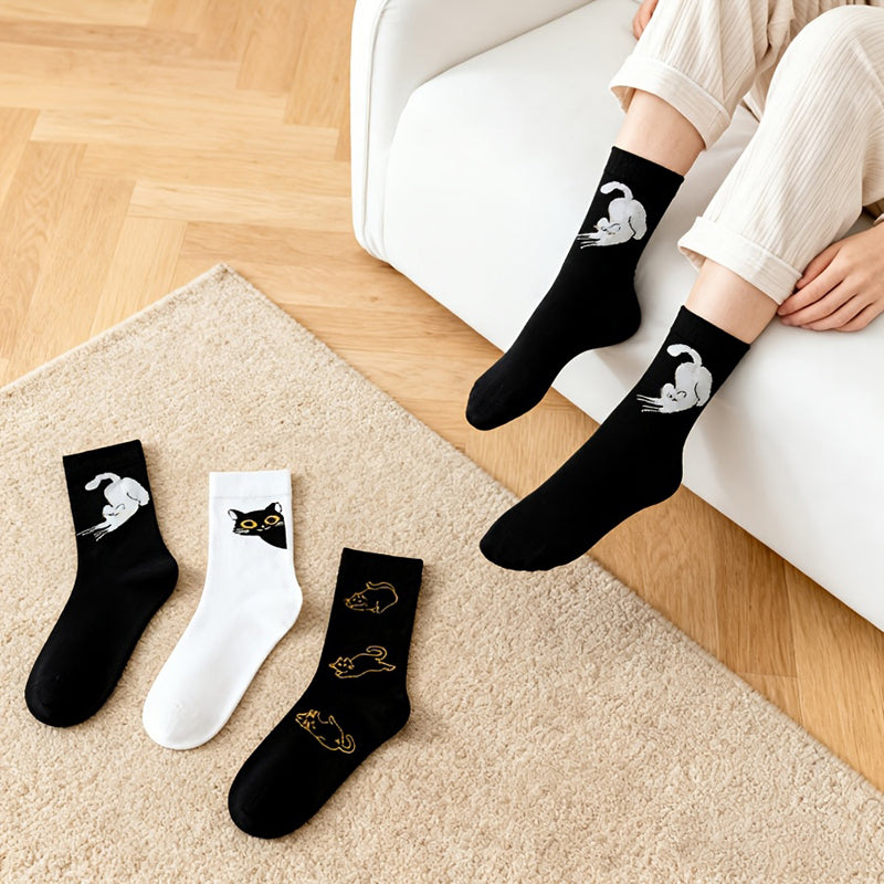 Lässige Socken Mit Katzenmotiv
