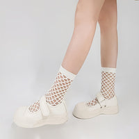 Einfarbige Durchbrochene Socken
