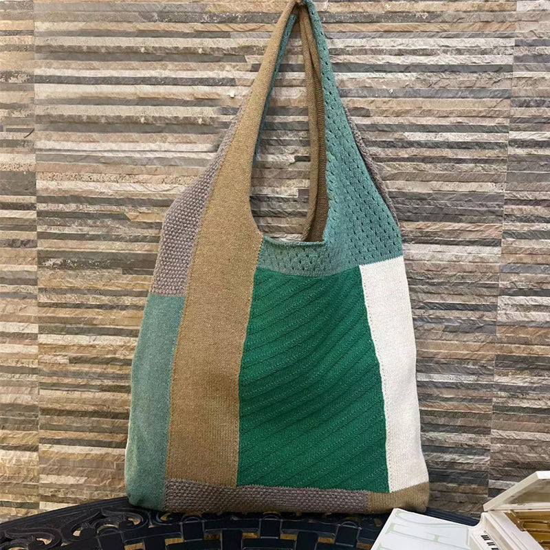 Vintage Patchwork-Stricktasche