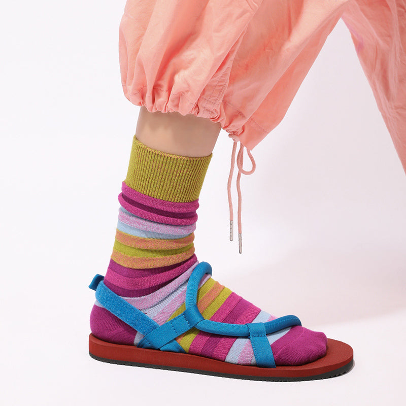 Bunt Gestreifte Socken