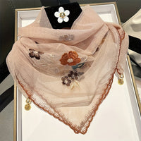 Vintage-Schal Mit Blumenstickerei