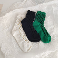 Einfarbige Durchbrochene Socken