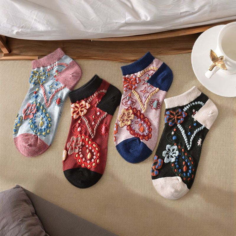 Vintage-Socken Mit Blumenmuster