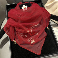 Vintage-Schal Mit Blumenstickerei