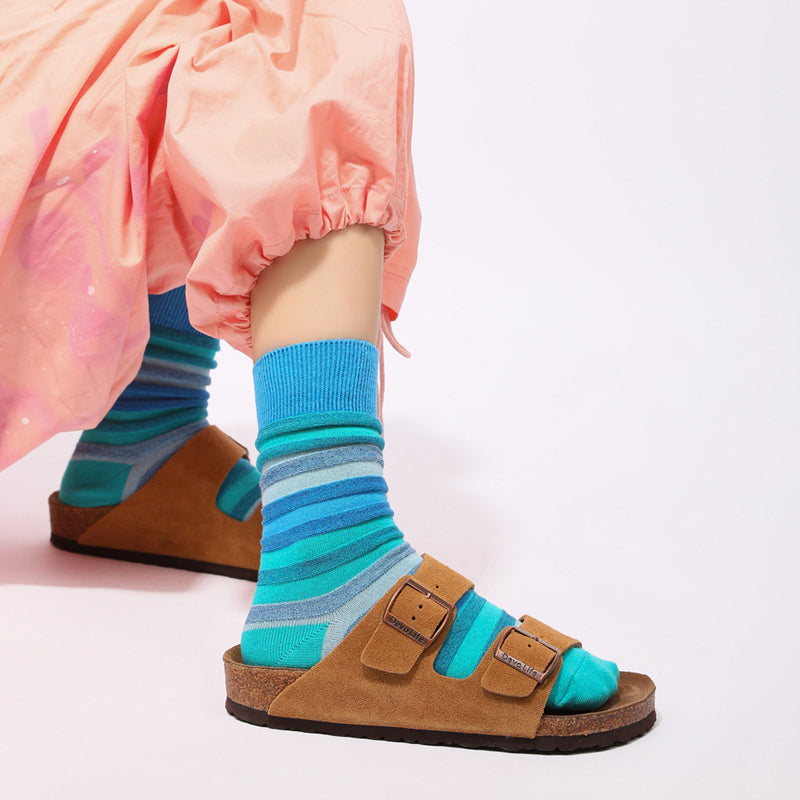 Bunt Gestreifte Socken