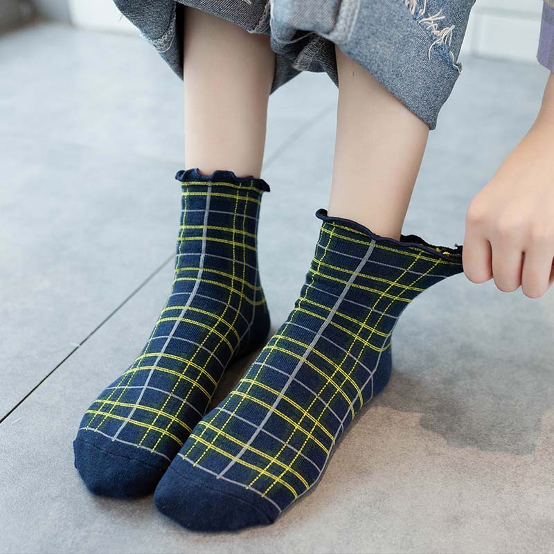 Lässige Karierte Socken