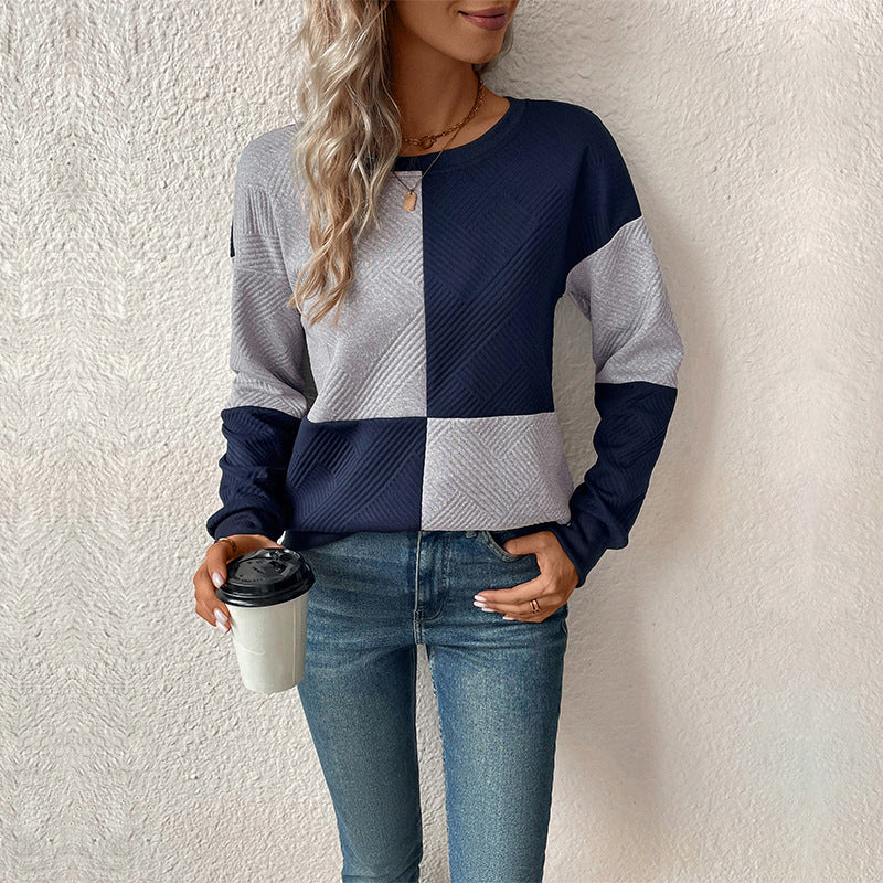 Vintage-Sweatshirt Mit Farbblock