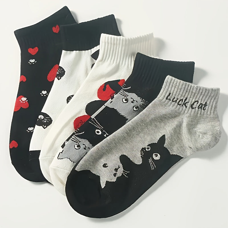 Lässige Socken Mit Katzenmuster