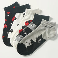 Lässige Socken Mit Katzenmuster