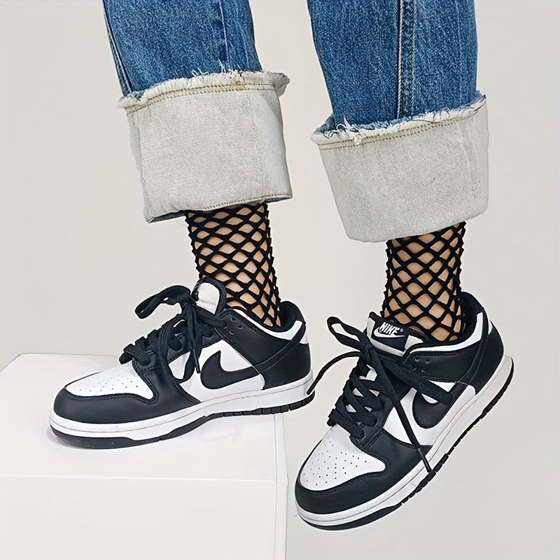 Einfarbige Durchbrochene Socken