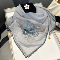 Vintage-Schal Mit Blumenstickerei