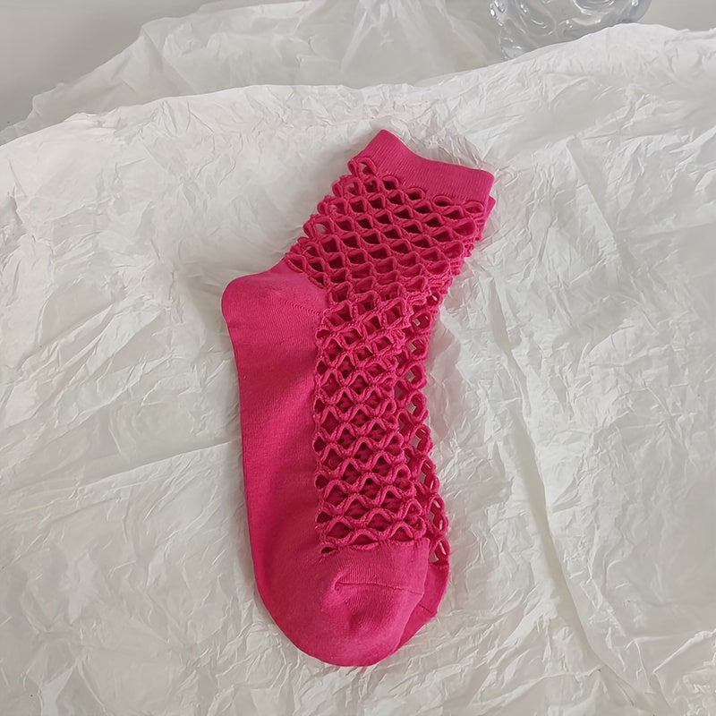 Einfarbige Durchbrochene Socken