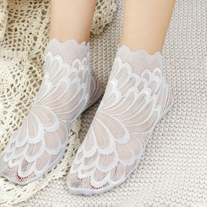 Atmungsaktive Spitzensocken