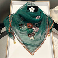 Vintage-Schal Mit Blumenstickerei