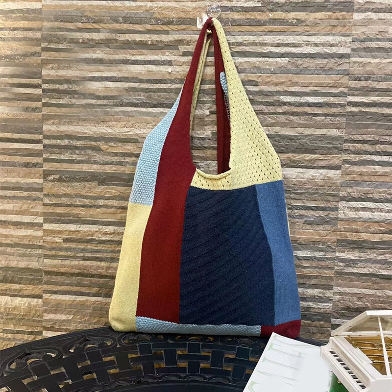 Vintage Patchwork-Stricktasche