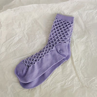 Einfarbige Durchbrochene Socken