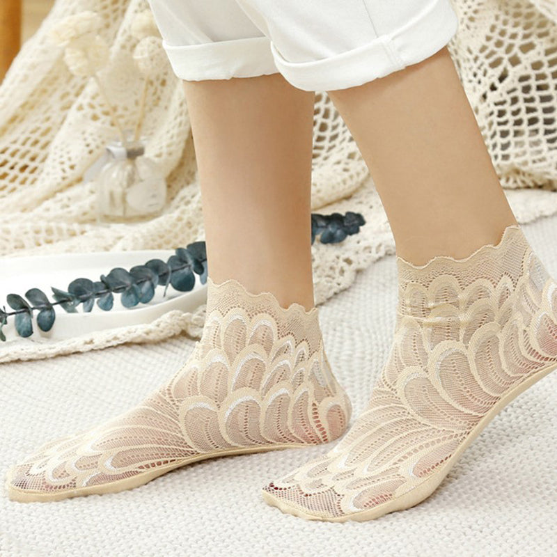 Atmungsaktive Spitzensocken