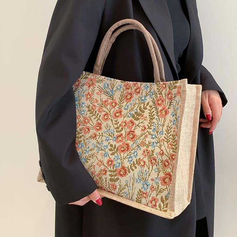 Vintage-Tasche Mit Blumenmuster