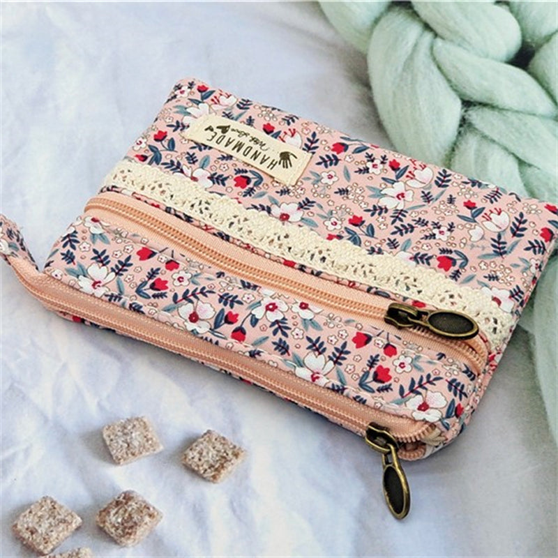 Vintage Geldbörse Mit Blumendruck