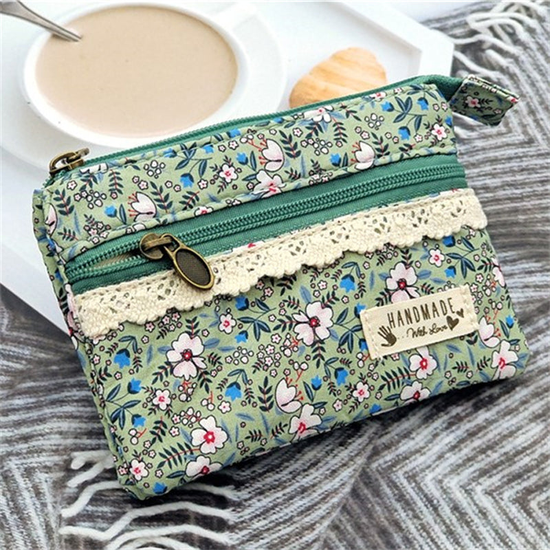 Vintage Geldbörse Mit Blumendruck