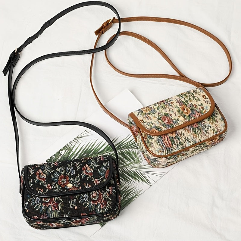 Vintage-Tasche Mit Blumenmuster