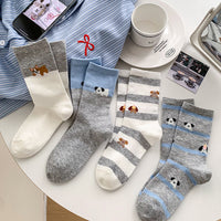 Lässige Socken Mit Welpenmotiv