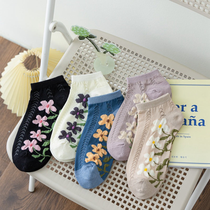 Lässige Socken Mit Blumenmuster