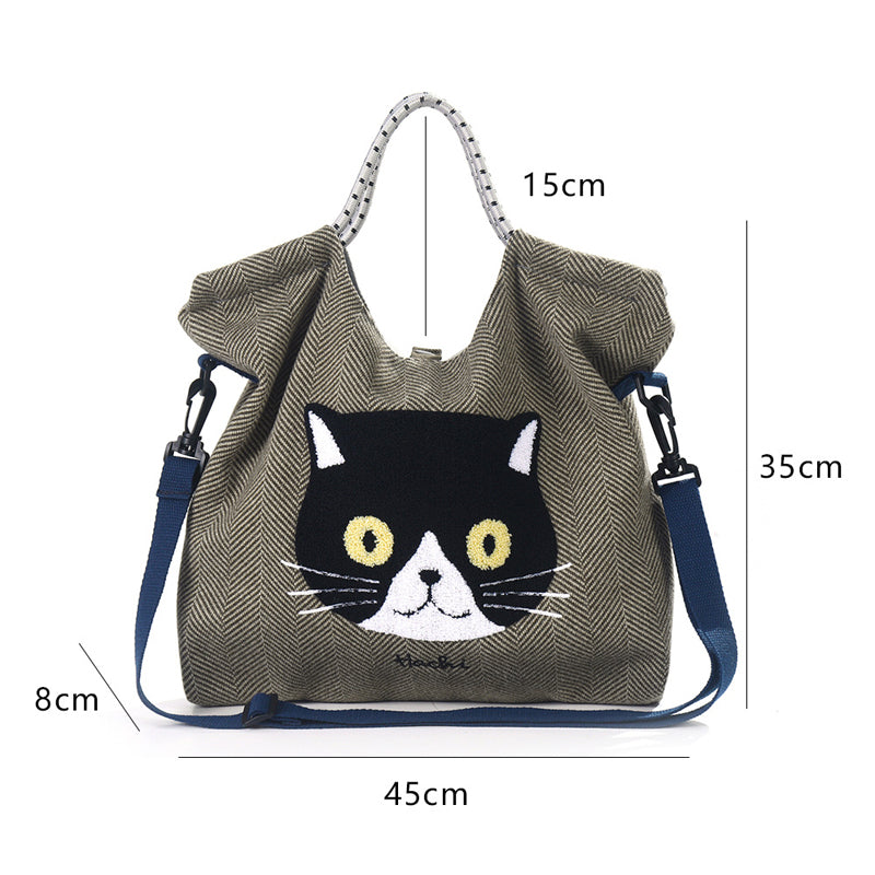 Lässige Tasche Mit Katzenmuster
