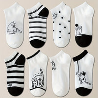 Set Mit 4 Paar Socken Mit Katzenmotiv