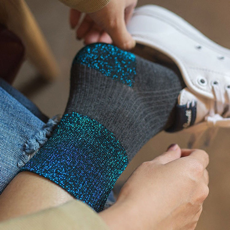 Lässige Socken Mit Farbblockmuster