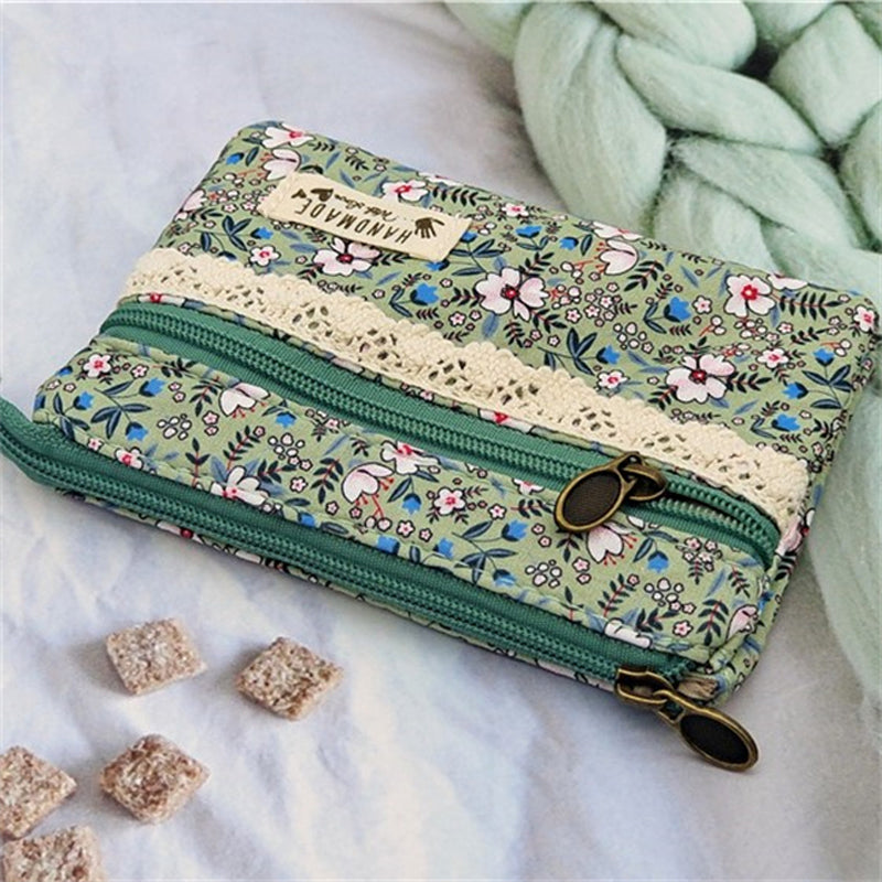 Vintage Geldbörse Mit Blumendruck