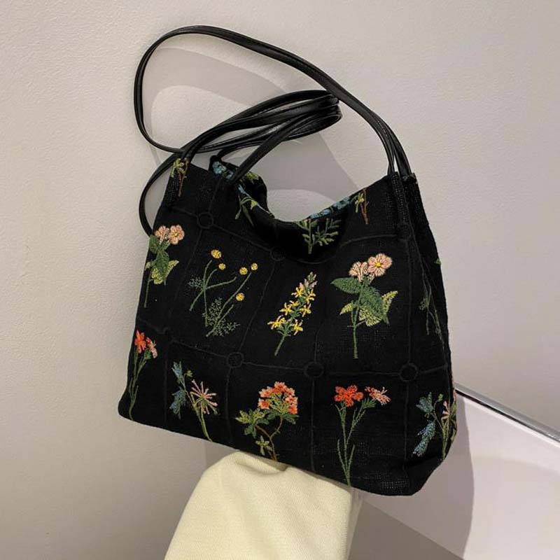 Vintage-Tasche Mit Blumenstickerei