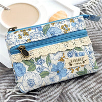 Vintage Geldbörse Mit Blumendruck