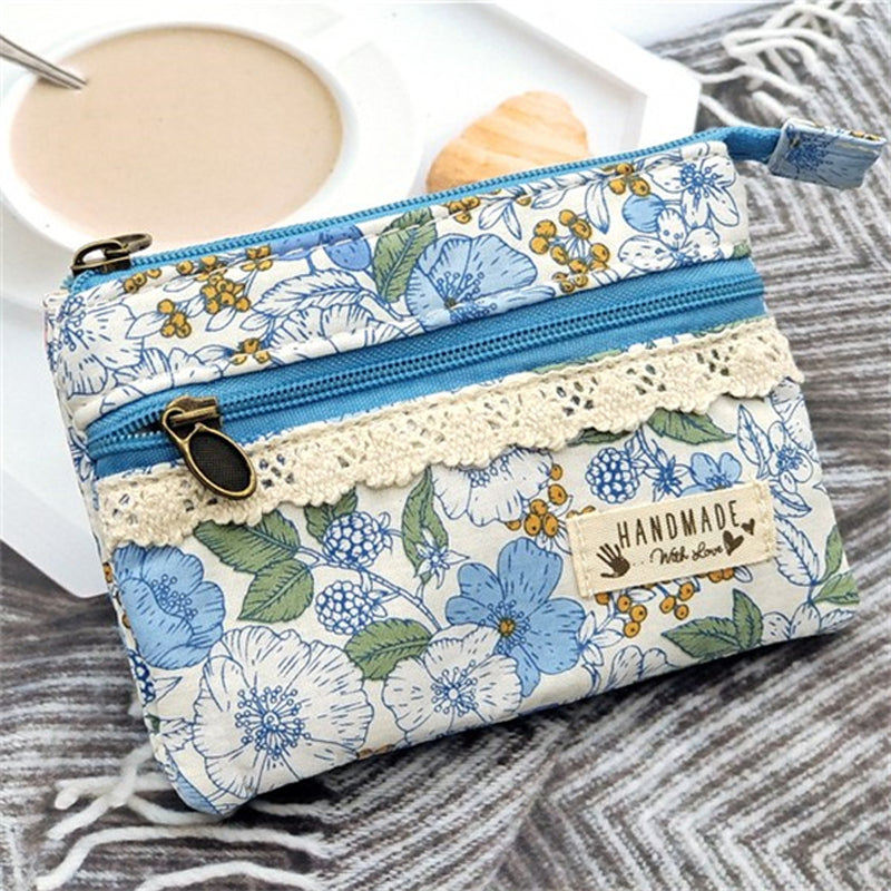 Vintage Geldbörse Mit Blumendruck