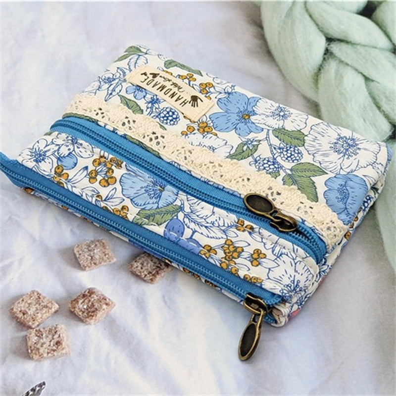 Vintage Geldbörse Mit Blumendruck