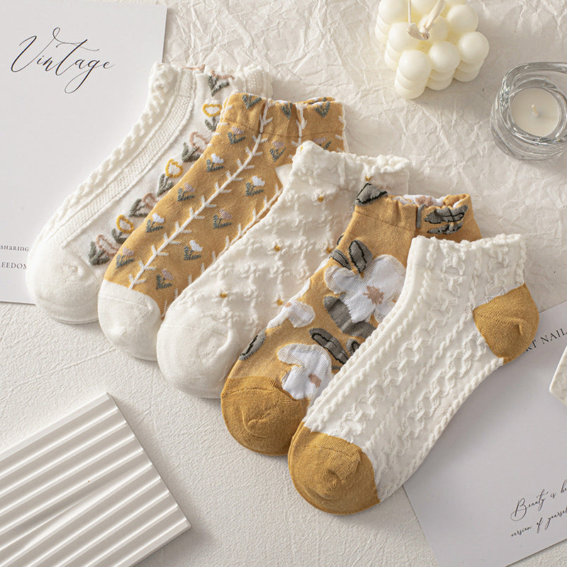 Lässige Socken Mit Blumenmuster