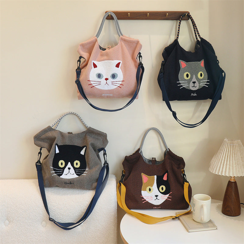 Lässige Tasche Mit Katzenmuster