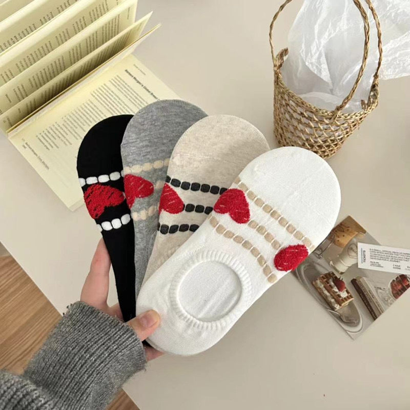 Lässige Socken Mit Herzmuster