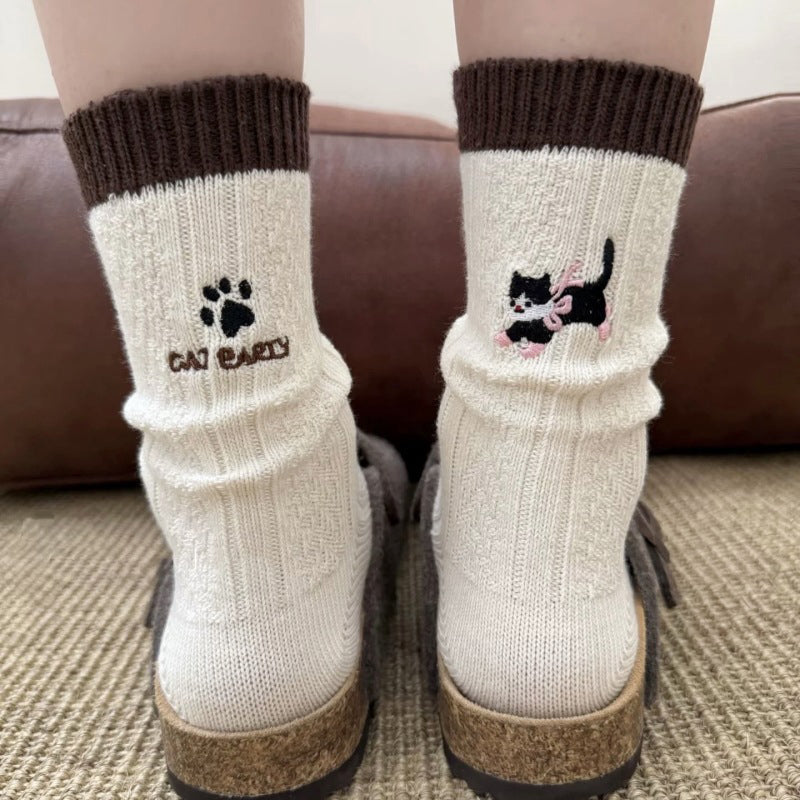 Lässige Socken Mit Katzenmuster