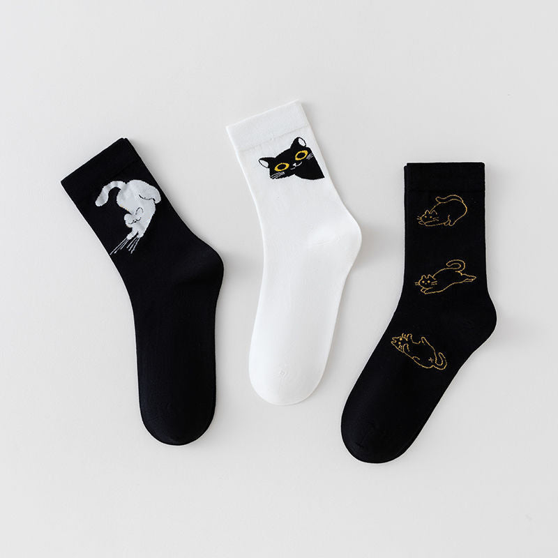 Lässige Socken Mit Katzenmotiv