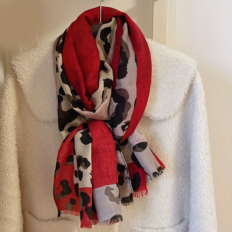 Lässiger Schal Mit Leopardenmuster