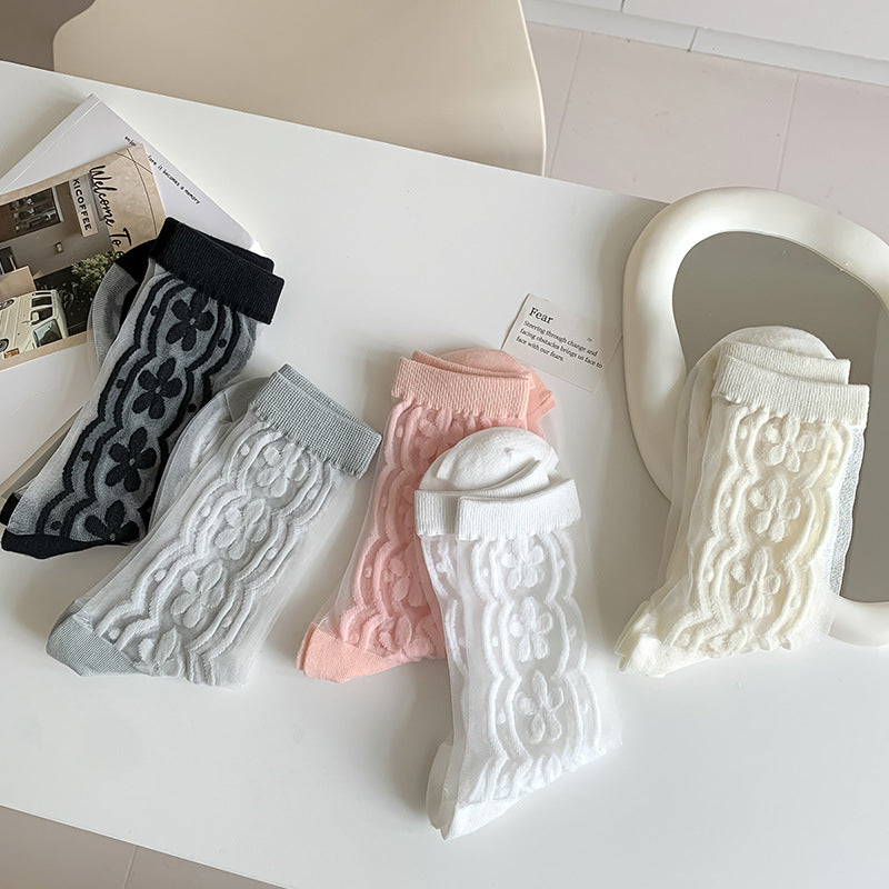 Atmungsaktive Socken Mit Blumenmuster