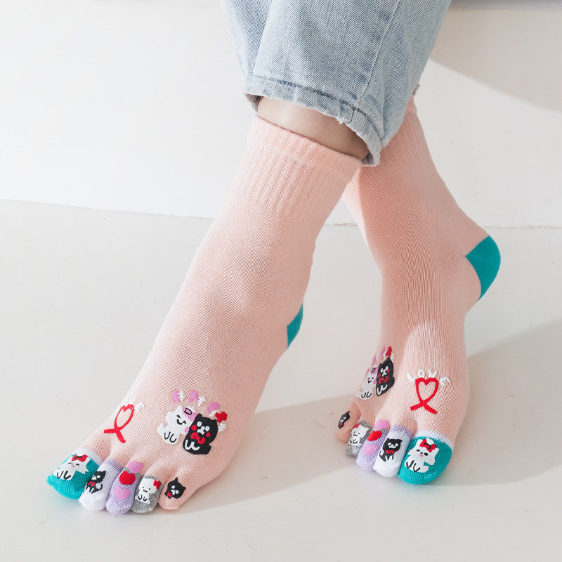 Cartoon-Socken Mit Fünf Zehen
